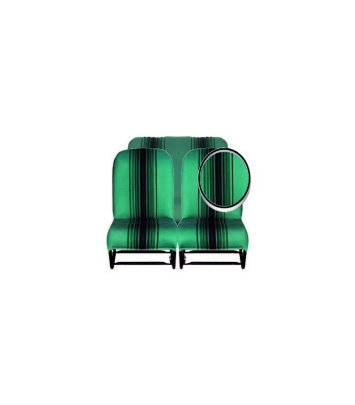 Ensemble de garnitures tissu Vert rayé 2 sièges asymétriques + 1 banquette ARR Ensemble de garnitures tissu Vert rayé 2 sièges asymétriques + 1 banquette ARR