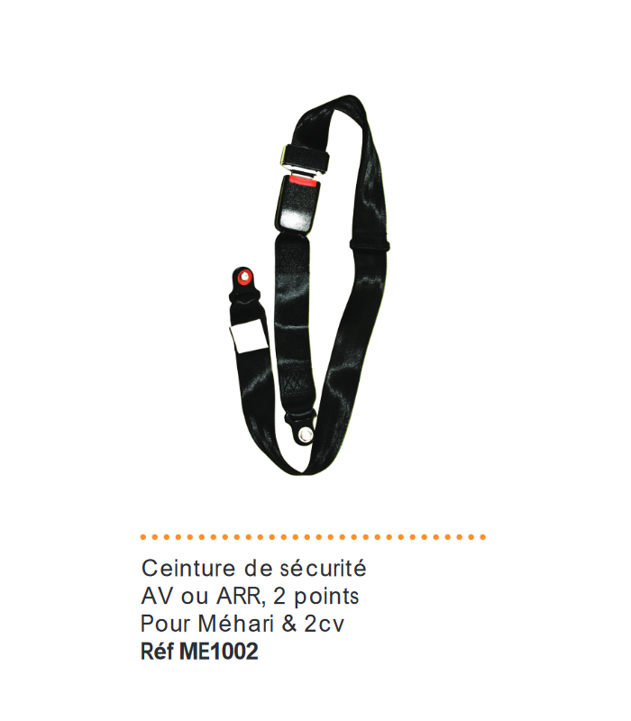 Ceinture de sécurité AV ou ARR pour Méhari & 2cv Ceinture de sécurité AV ou ARR pour Méhari & 2cv