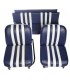 Lot de 2 garnitures de sièges AV + banquette ARR Bleu / Blanc
