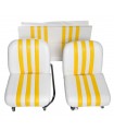 LOT DE 2 SIÈGES AVANT ET BANQUETTE ARRIÈRE EN SKAÏ BLANC ET JAUNE POUR MÉHARI