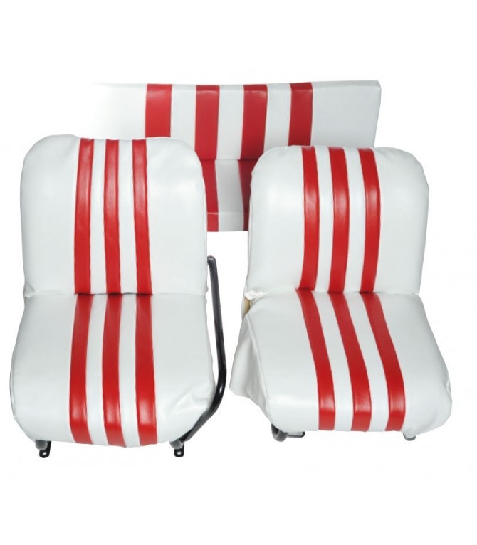 Banquette ARR bi-ton Blanc / Rouge