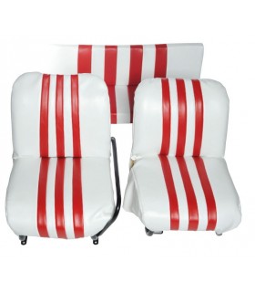 Garniture de banquette ARR Blanc / Rouge