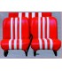 Lot de 2 garnitures de sièges AV + banquette ARR rouge/blanc