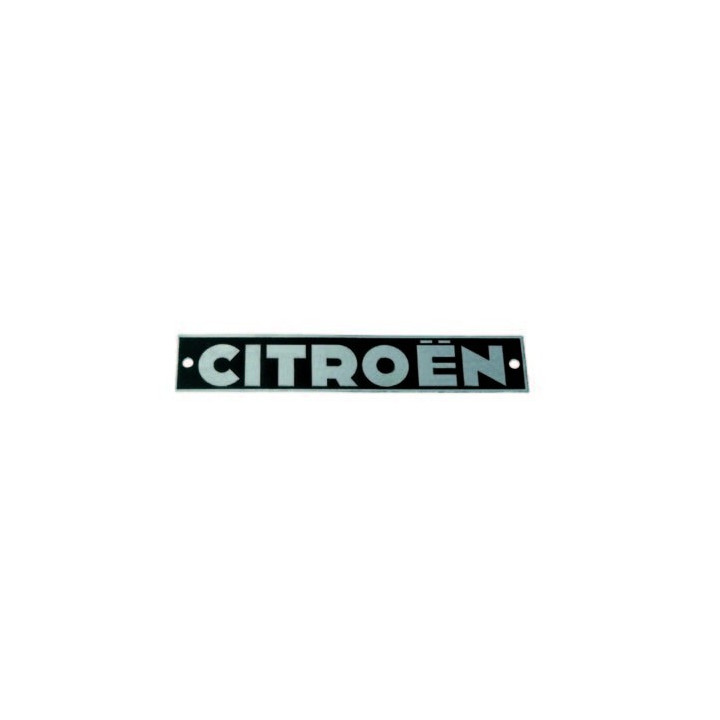Plaque centrale «Citroën» de pare-chocs ARR avant 03/1963