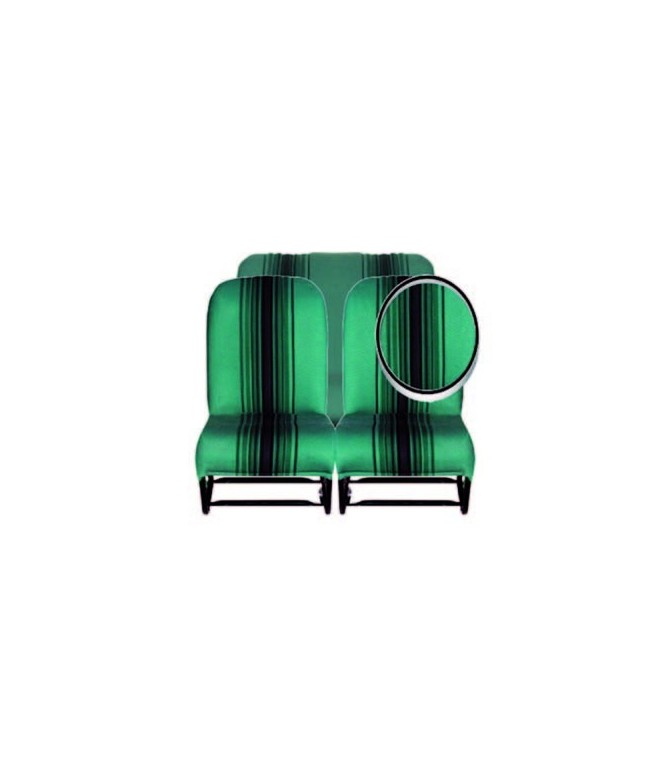 Ensemble de garnitures tissu Vert rayé 2 sièges symétriques
+ 1 banquette ARR