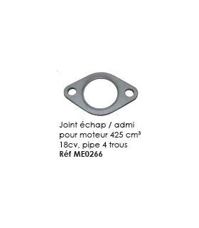 Joint echap/admi pour moteur 425 cm3 18CV,Pipe 4 trous