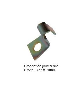 Crochet de joue d'aile arrière droite