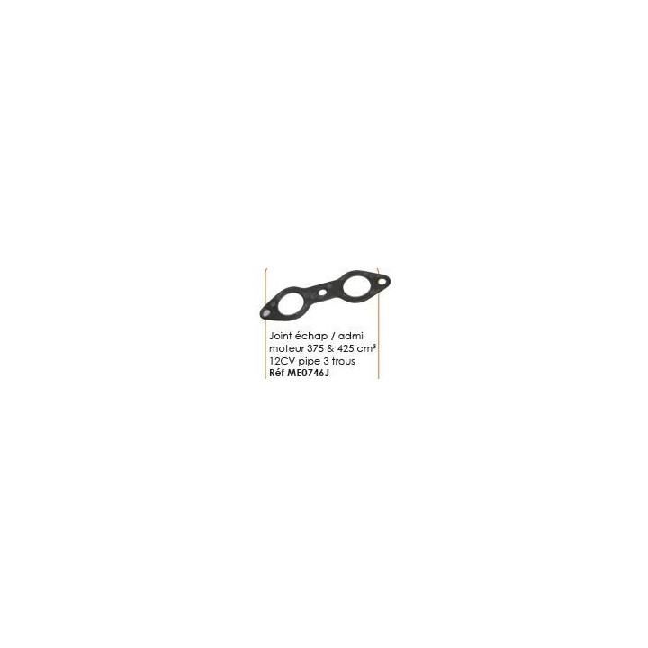 Joint echap/admi pour moteur 375 et 425 cm3 12CV,Pipe 3 trous