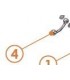 Tuyau de frein Banjo pour cylindre avant gauche, Long 15cm