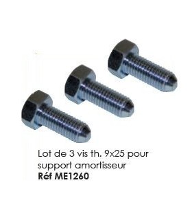 Lot de 3 vis TH. 9 x 25 pour support amortisseur
