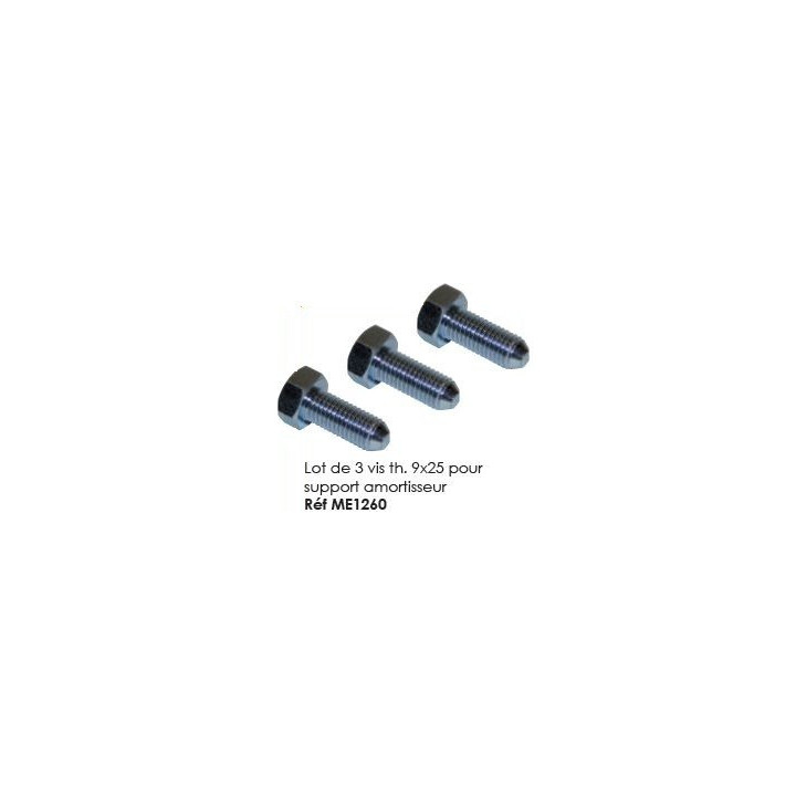 Lot de 3 vis TH. 9 x 25 pour support amortisseur
