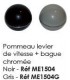 Pommeau levier de vitesse + Bague chromée noir