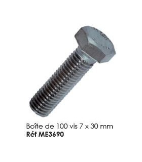 Boite de 100 vis 7 x 30 mm