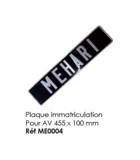 PLAQUE IMMATRICULATION ALU NOIRE POUR AVANT 455 X 100 MM