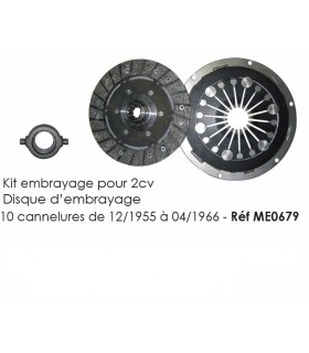 Kit embrayage - Disque d’embrayage 10 canelures pour 2cv de 12/1955 à 04/1966