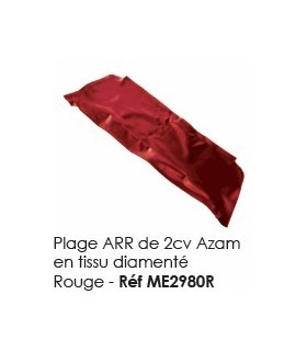 Plage arrière de 2cv azam en tissu diamente rouge