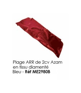 Plage arrière de 2cv azam en tissu diamente bleu 