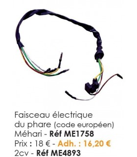 FAISCEAU ELECTRIQUE DE PHARE POUR 2CV6