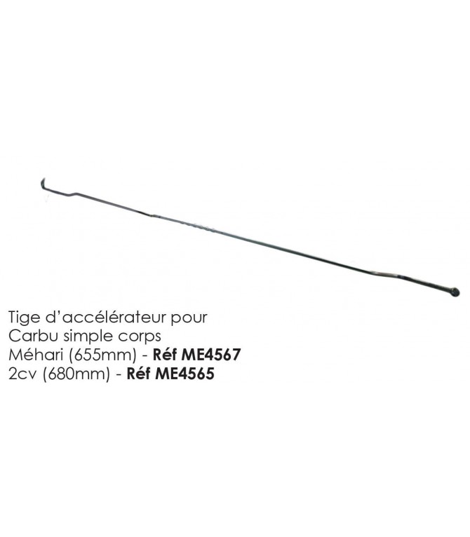 TIGE D ACCELERATEUR POUR 2CV POUR CARBU SIMPLE CORPS LONG. 680MM