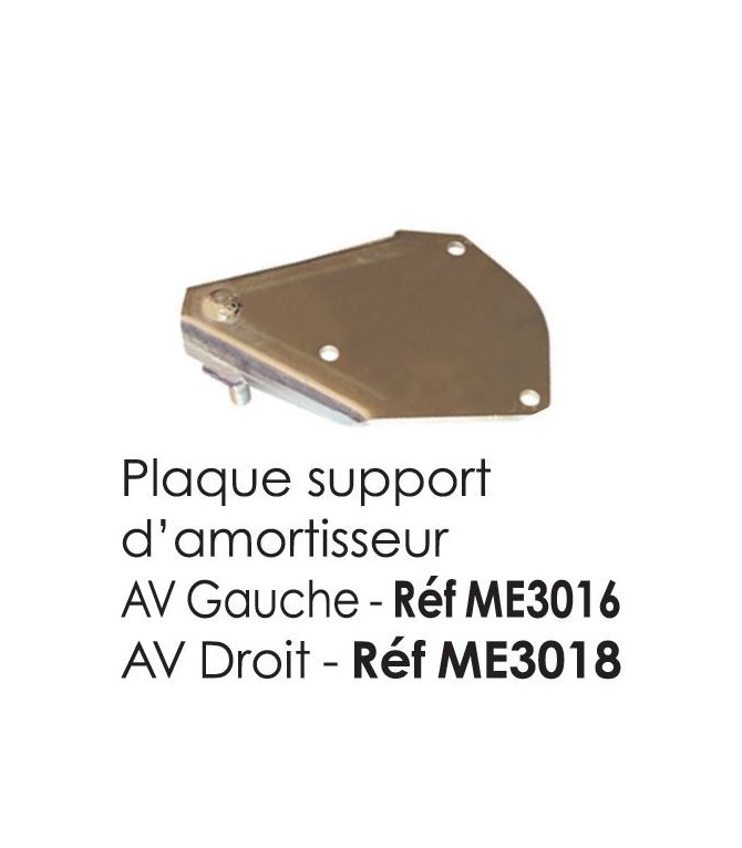 PLAQUE SUPPORT D'AMORTISSEUR AVANT D POUR 2CV MEHARI ET DERIVES