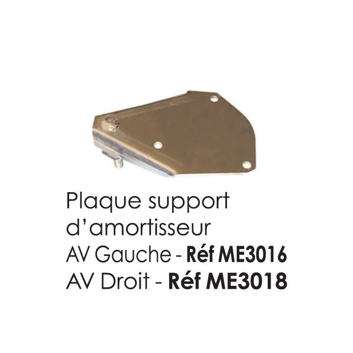 PLAQUE SUPPORT D'AMORTISSEUR AVANT D POUR 2CV MEHARI ET DERIVES