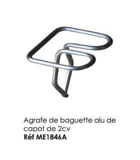 AGRAFE DE BAGUETTE ALU DE CAPOT POUR 2CV
