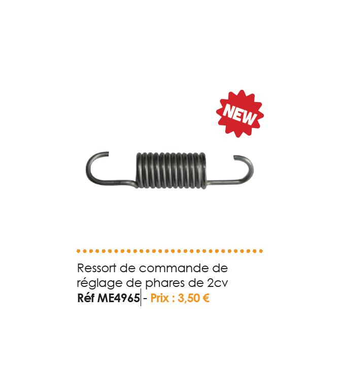RESSORT DE COMMANDE DE RÉGLAGE DE PHARE DE 2CV