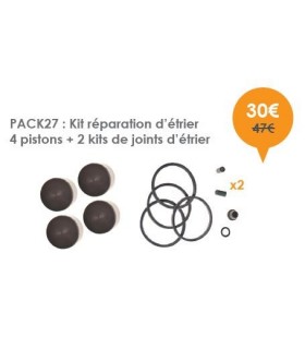 Kit réparation d'étrier 4 pistons + 2 kits de joints d'étrier