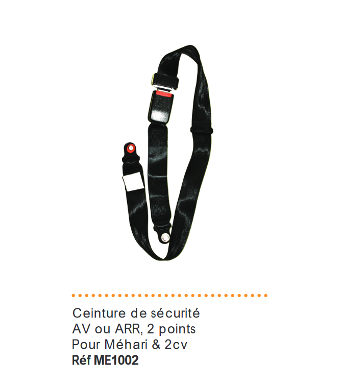 CEINTURE DE SECURITE AVANT OU ARRIERE POUR MEHARI & 2CV