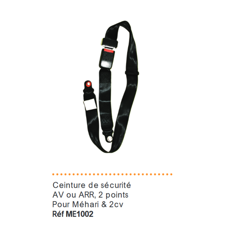 CEINTURE DE SECURITE AVANT OU ARRIERE POUR MEHARI & 2CV