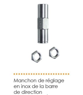 Manchon de réglage en inox de la barre de direction