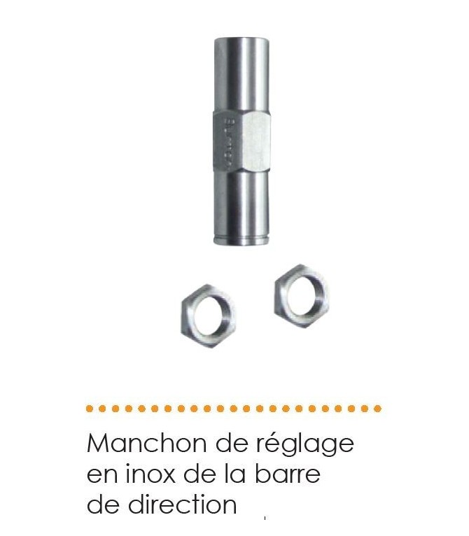 Manchon de réglage en inox de la barre de direction