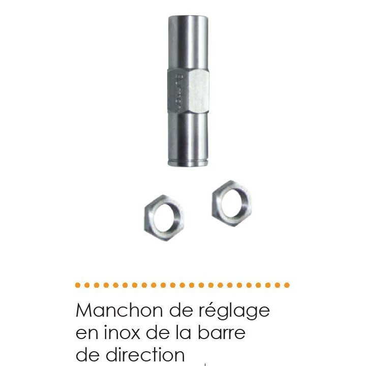 Manchon de réglage en inox de la barre de direction