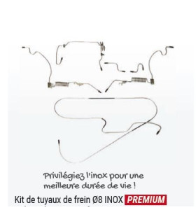 KIT COMPLET DE TUYAU DE FREIN INOX POUR BOITE A TAMBOUR DIAM 8 LOOKEED