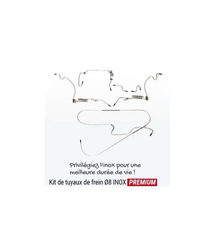 KIT COMPLET DE TUYAU DE FREIN INOX POUR BOITE A DISQUE DIAM 8 LHM