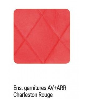 ENS. GARNITURES CHARLESTON ROUGE SIEGES SYMETRIQUES + BANQUETTE ARRIERRE
