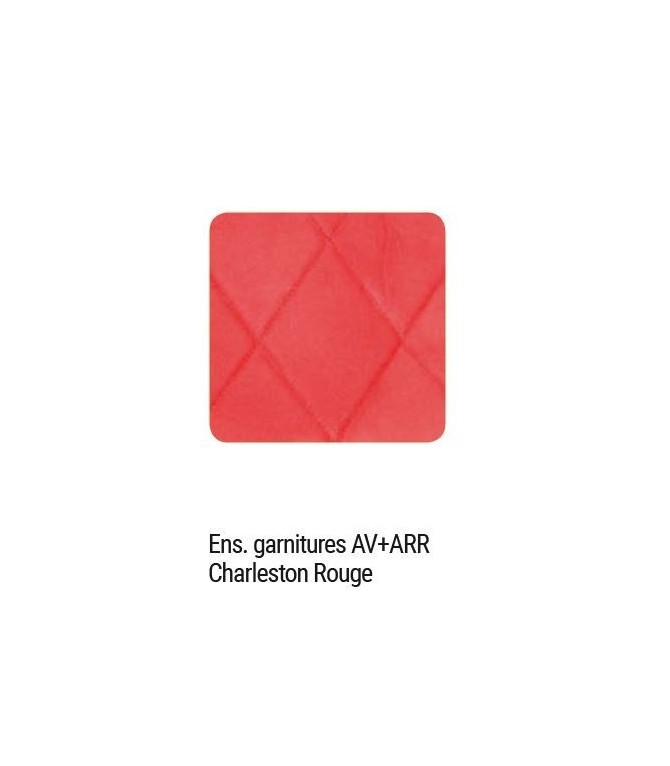 ENS. GARNITURES CHARLESTON ROUGE SIEGES SYMETRIQUES + BANQUETTE ARRIERRE