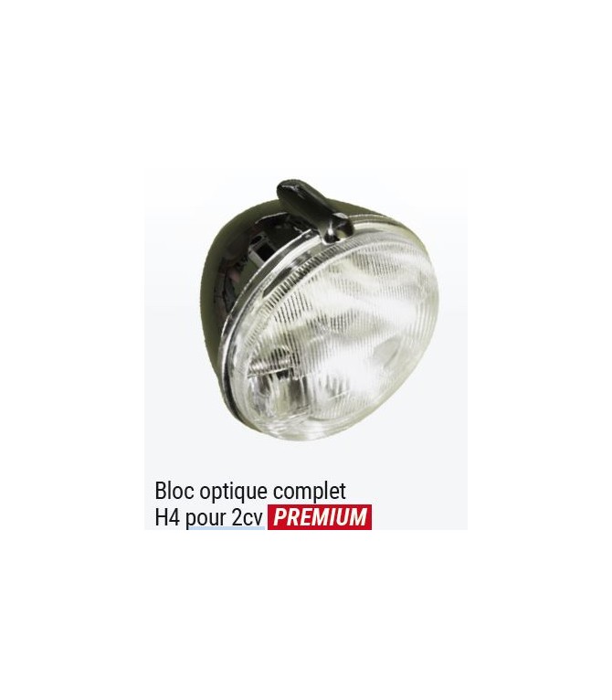 BLOC OPTIQUE COMPLET CUVELAGE CHROME PHARE H4 POUR 2CV