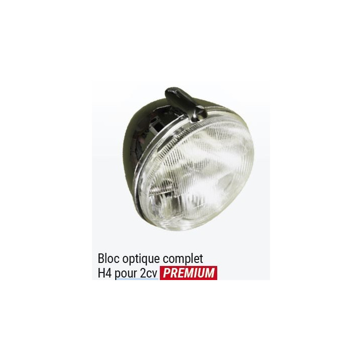 Bloc optique complet cuvelage chrome phare h4 pour 2cv