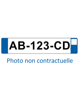 PLAQUE IMMATRICULATION SIV BLANCHE POUR AVANT 455 X 100 MM