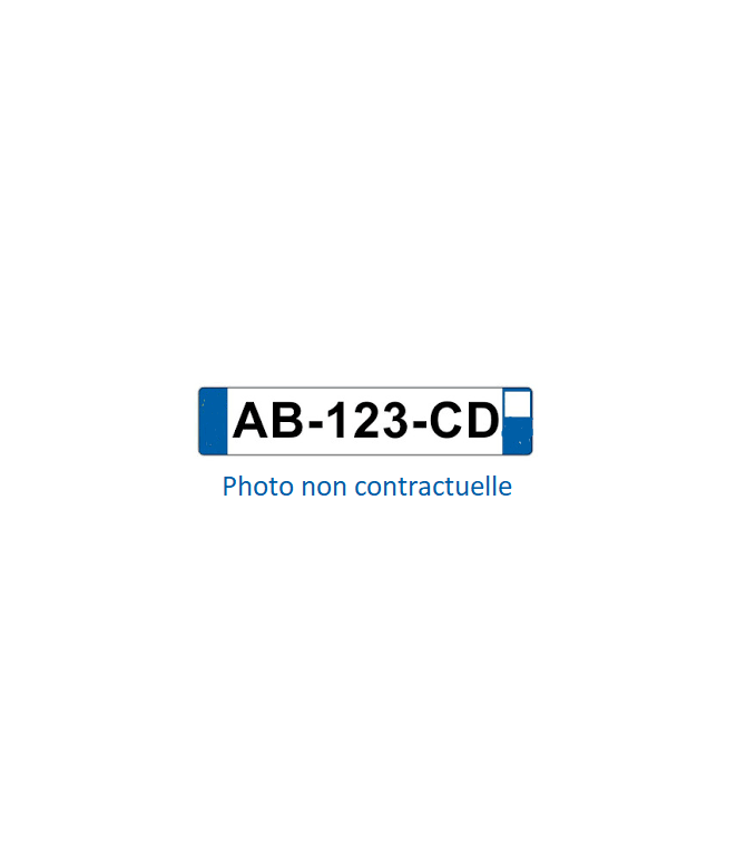 PLAQUE IMMATRICULATION SIV BLANCHE POUR AVANT 455 X 100 MM