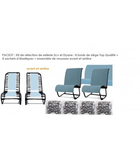 Kit de réfection de sellerie pour 2CV et Dyane ayant 1 banquette à l'avant et une banquette arrière.