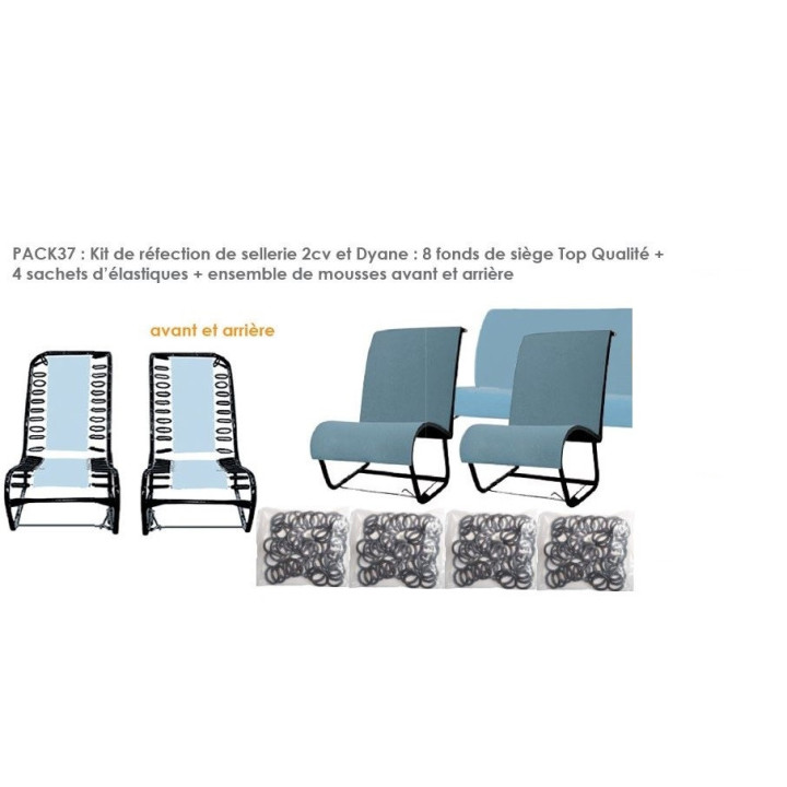 Kit de réfection de sellerie pour 2CV et Dyane ayant 2 sièges avant séparé