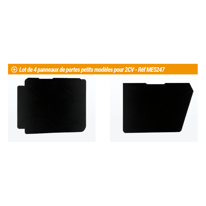 Lot de 4 panneaux de porte 2cv petit modele skai noir