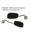 PACK DE 2 RETROVISEURS GAUCHE ET DROIT EN INOX POUR 2CV