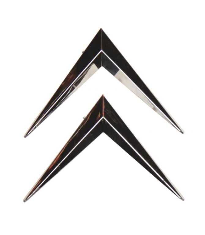 JEU DE 2 CHEVRONS EN PLASTIQUE CHROMÉS