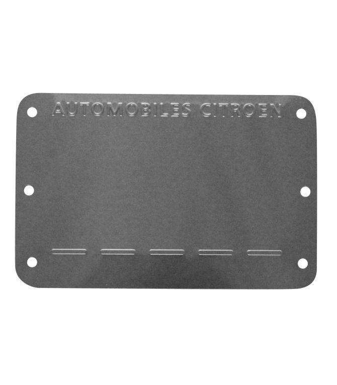 PLAQUE CHASSIS VIERGE POUR 2CV APRES 1982 QUALITE SUPERIEURE