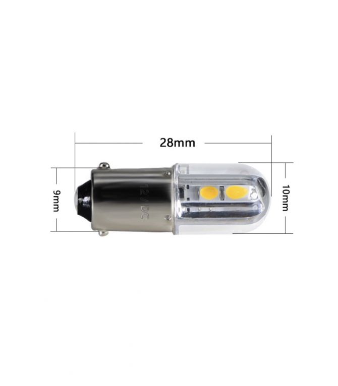 AMPOULE LED VEILLEUSE OU TABLEAU DE BORD BA9S T4W BLANC PUR A L'UNITÉ