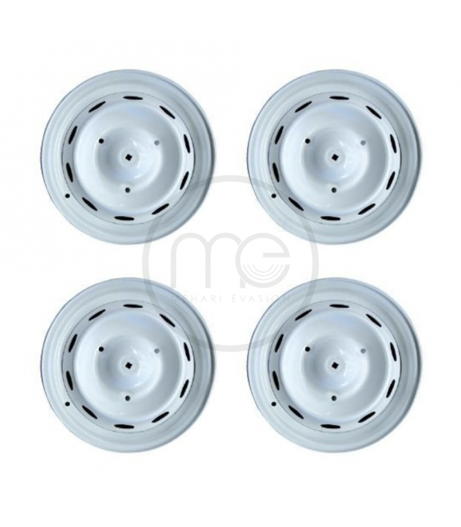 LOT DE 4 JANTES AZUR NEUVE POUR 2CV OU MÉHARI