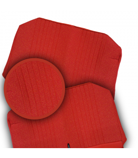 GARNITURES DE BANQUETTES AVANT ET ARRIERE ROUGE DIAMANTE POUR 2CV6